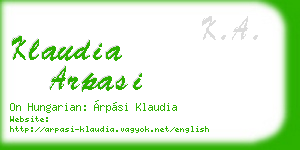 klaudia arpasi business card